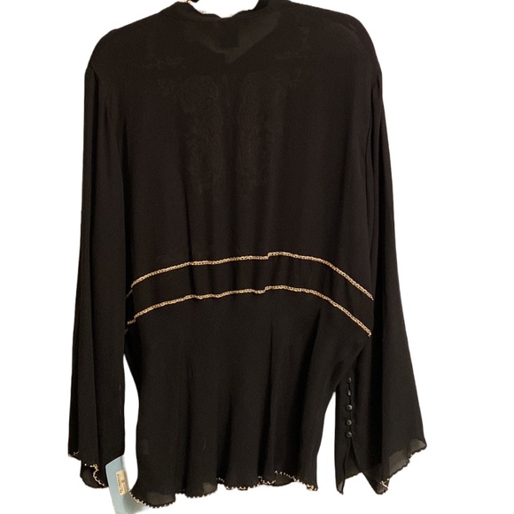 NWT π€ E.I.C. 100% Silk, Embroidered Beaded Blouse, Empire Waist, Side Zipper - Picture 4 of 12